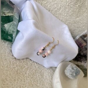 Pink zebra Jasper Dainty Earrings